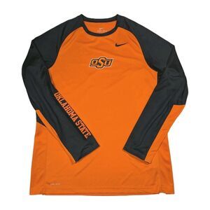 Oklahoma State Cowboys OSU Nike Elite Dri Fit Orange Black L/S Shirt Men’s XL